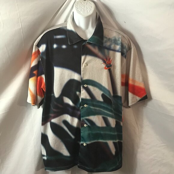Nike Resort Trendy Relaxed Comfort Air Flow Fit Activewear Button Collar Shirt - Picture 1 of 7